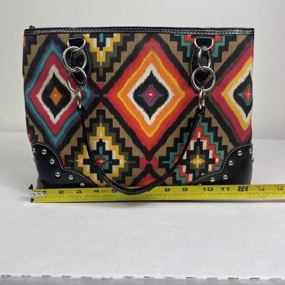 Cleto Concealed Carry Purse Shoulder Bag Protection Aztec Geometric Boho Artsy - Picture 12 of 13